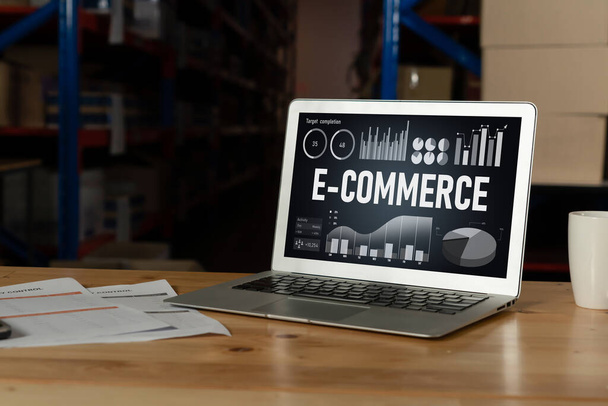 E-commerce data software provide modish dashboard for sale analysis to the online retail business - Фото, изображение
