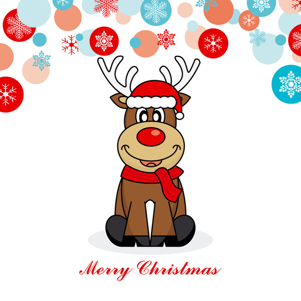 Reindeer dressed as santa - Vector, Image