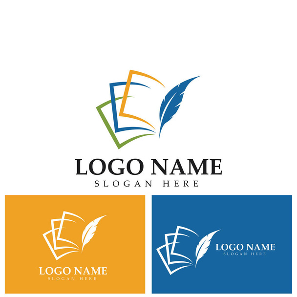 Boek icoon Logo Onderwijs Flat Vector Design - Vector, afbeelding