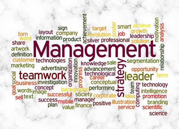 Word Cloud with MANAGEMENT concept create with text only. - Foto, imagen