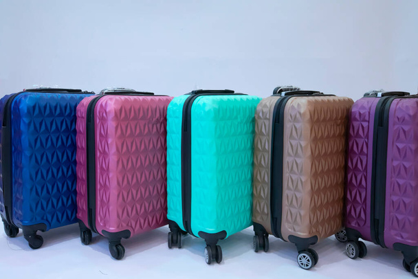 Colorful suitcases on white background - Photo, Image