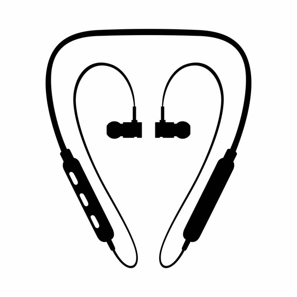 Modern sport wireless headphones with volume control - ベクター画像