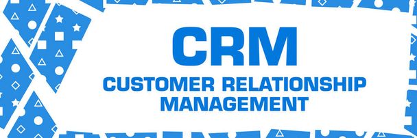 CRM - customer relationship management text written over blue background. - Valokuva, kuva
