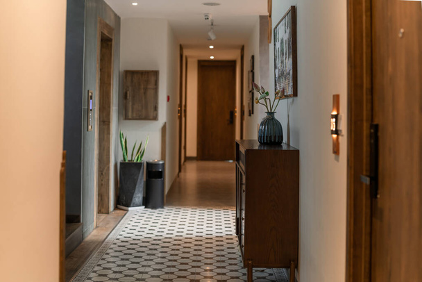 chic modern design of a dark expensive interior of a luxurious cozy apartment - Fotó, kép