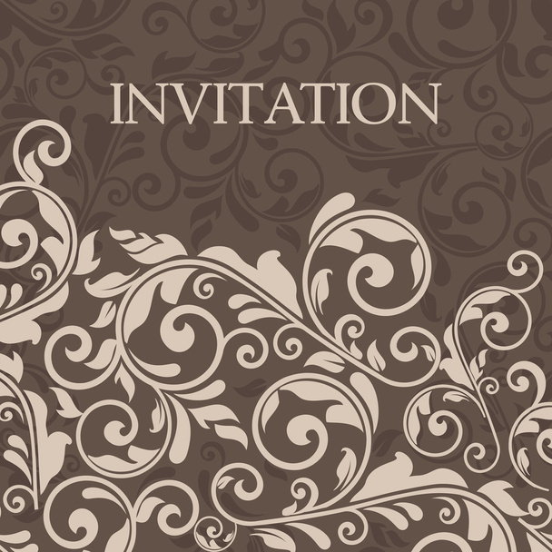 vintage greeting card, invitation with floral ornaments, beautif - Vektor, obrázek