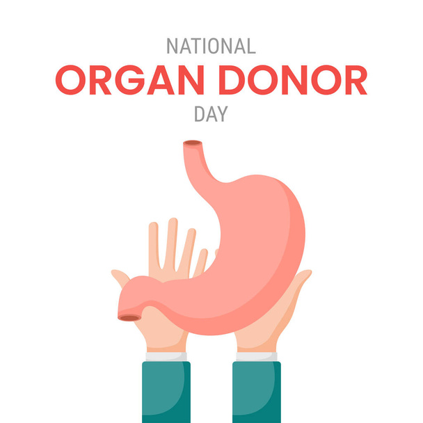 Εθνική ημέρα δωρητή οργάνων με στομάχι - Διάνυσμα, εικόνα