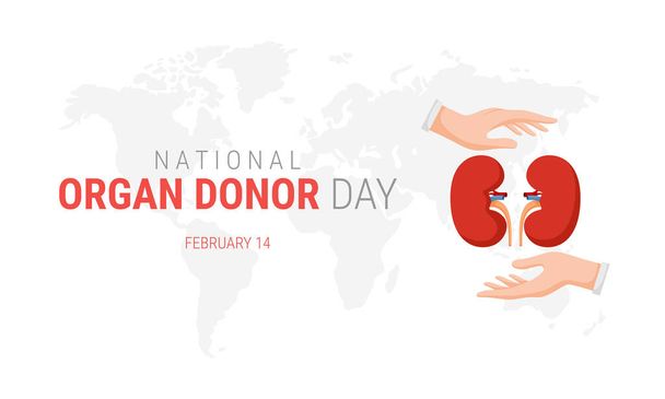 Εθνική ημέρα δωρητή οργάνων με νεφρούς - Διάνυσμα, εικόνα