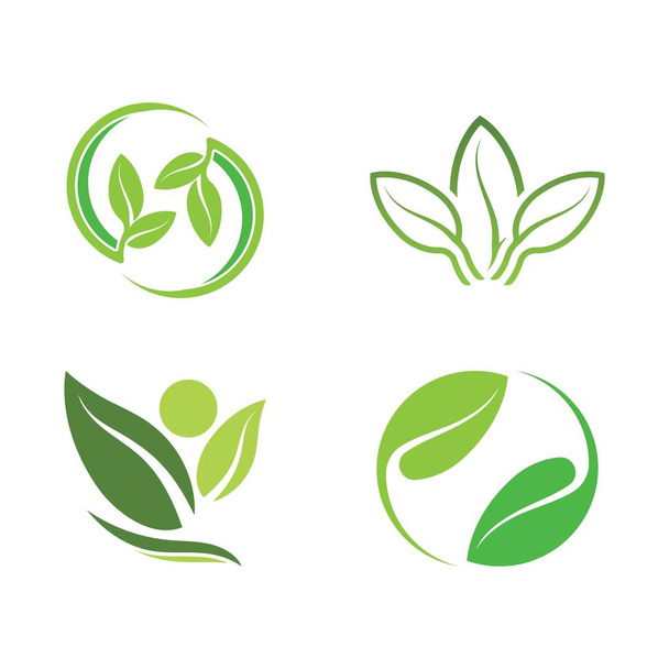 Logos of green tree leaf ecology nature element vector - Vector, Image