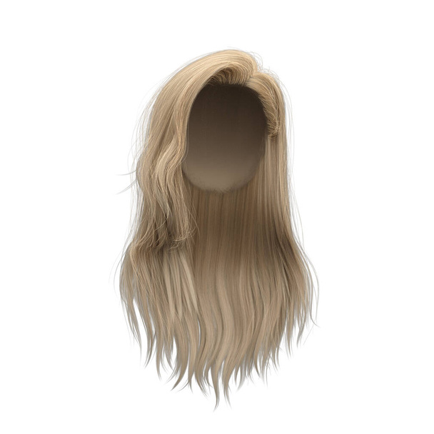 3d візуалізація прямого світлого волосся ізольовані
 - Фото, зображення
