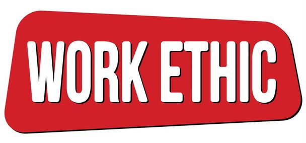 WORK ETHIC text written on red trapeze stamp sign. - Foto, immagini