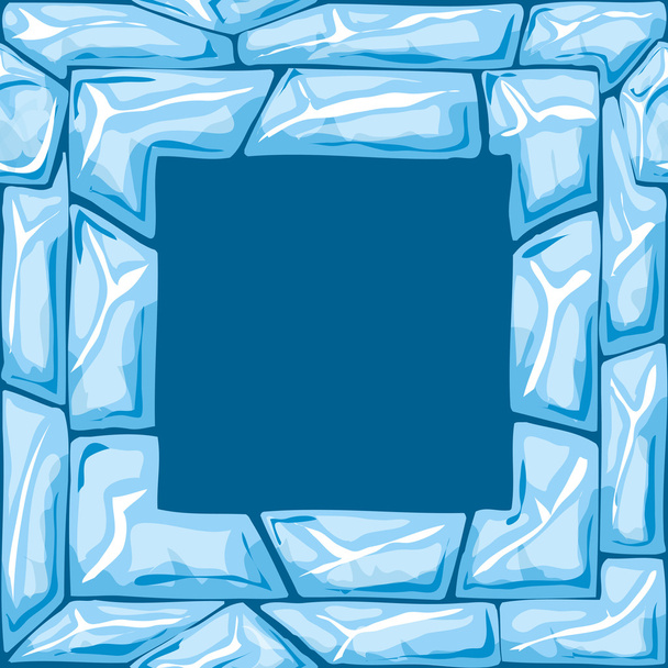 τετραγωνικό πλαίσιο στον πάγο, χωρίς ραφή πρότυπο - Διάνυσμα, εικόνα