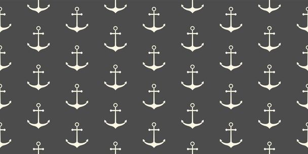 Nautical seamless pattern with ship anchors. Vector illustration - Vektör, Görsel