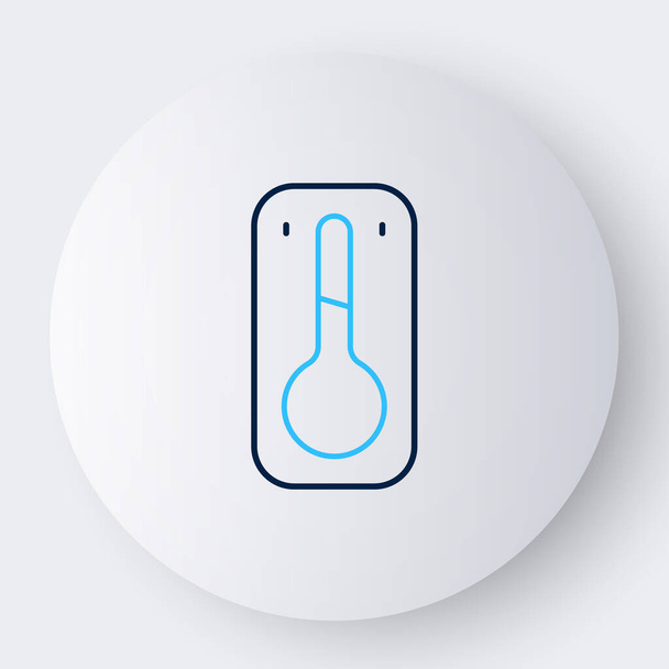 Icono del termómetro Line Coffee aislado sobre fondo blanco. Concepto de esquema colorido. Vector. - Vector, Imagen