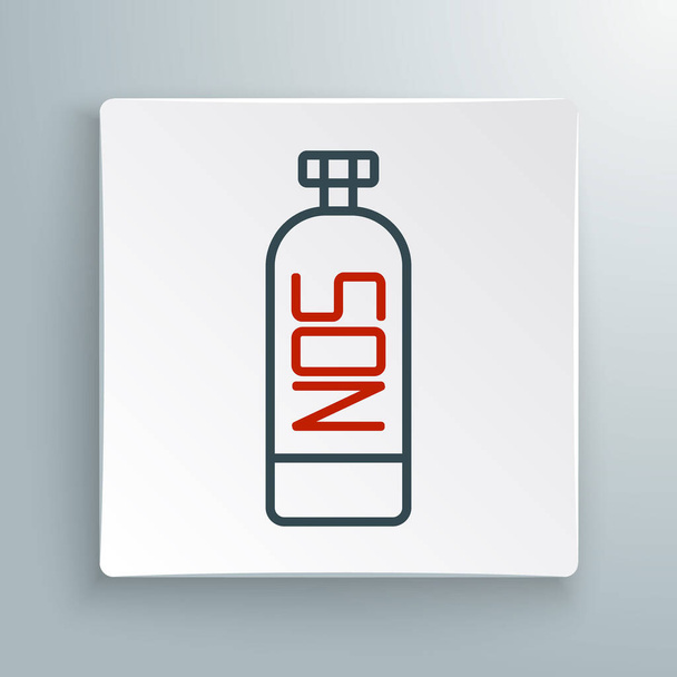Line Nitrous oxide icon isolated on white background. Colorful outline concept. Vector. - ベクター画像