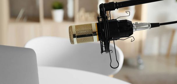 Modern microphone in light studio - Foto, immagini