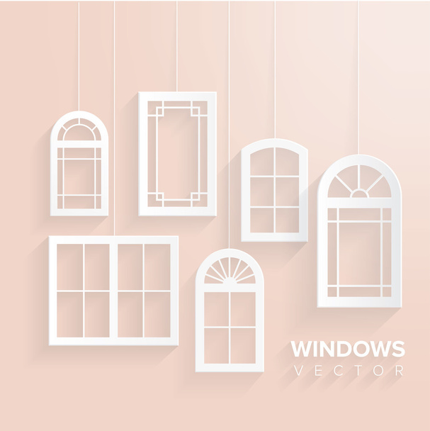 Windows house set - Vector, imagen