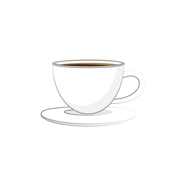 Cup of hot aromatic coffee on white background - Vector, Image