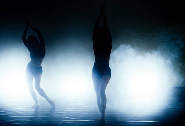 Graceful modern ballet dancers dancing in the studio - Foto, immagini