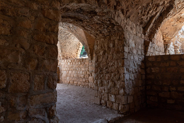 The well-preserved remains of the Yehiam Crusader fortress at Kibbutz Yehiam, in Galilee, northern Israel - Photo, Image