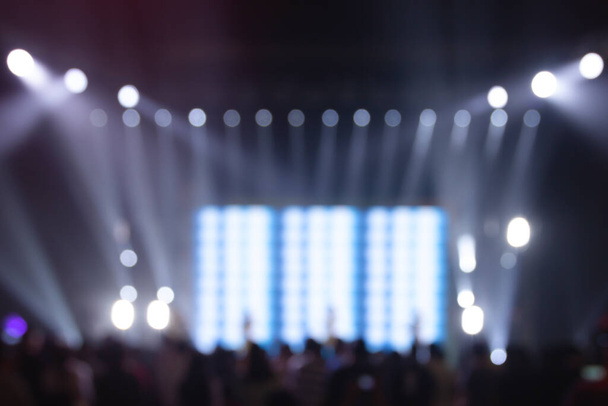 Bright colorful stage lights of blur background, Bokeh concert light - Photo, Image