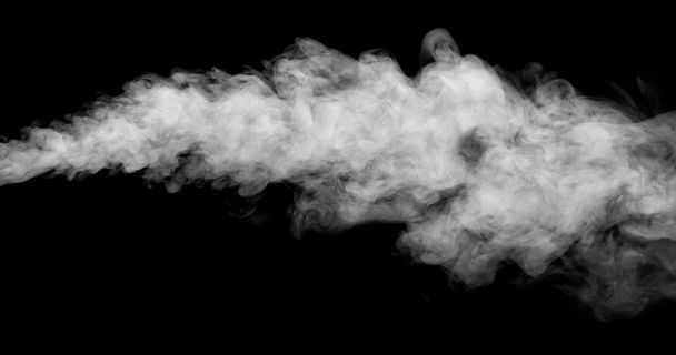 humo blanco aislado, polvo abstracto, aerosol de agua sobre fondo negro. - Foto, imagen