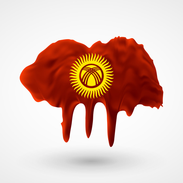 Σημαία της Κιργιζίας βαμμένα χρώματα - Διάνυσμα, εικόνα