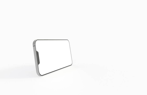 A 3D rendering of a smartphone mockup on a white background - Foto, Imagem