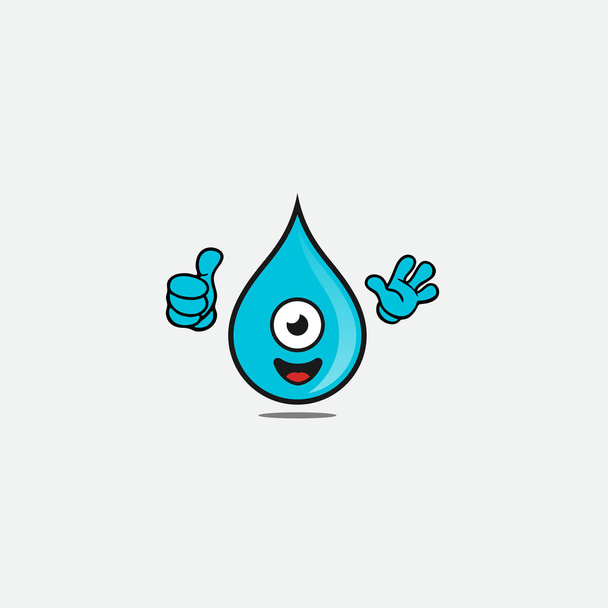 logotipo de dibujos animados de agua o icono de gota - Vector, Imagen
