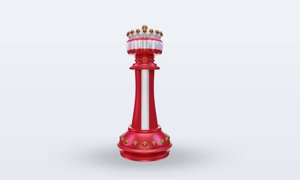3d king chess Peru flag rendering front view - Foto, immagini
