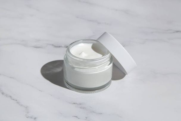 White blank cream jar with lid - Photo, image