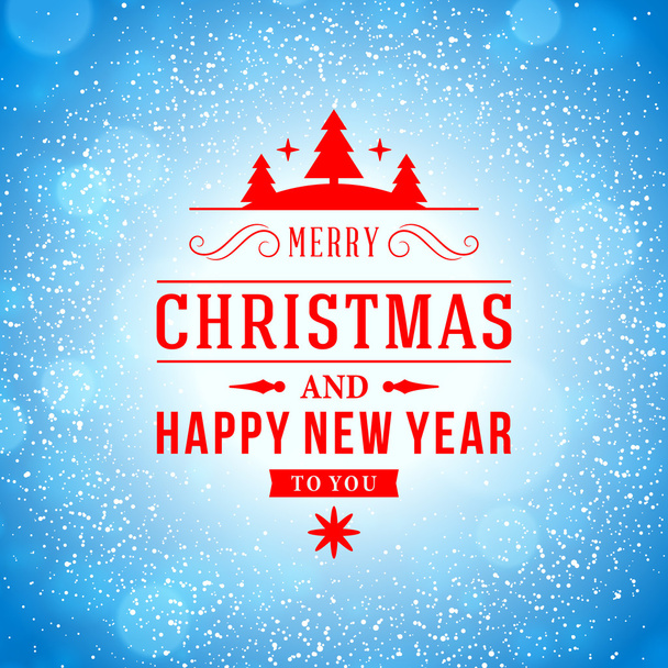 Merry Christmas message and light background with snowflakes. Vector illustration Eps 10.  - Vettoriali, immagini