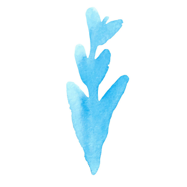 Vector watercolor leaf isolated on white background. Hand drawn watercolor illustration. - ベクター画像