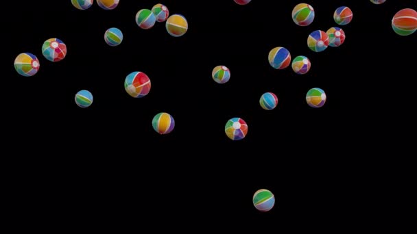 Beach Balls Falling to Transparent Background animazione - Filmati, video