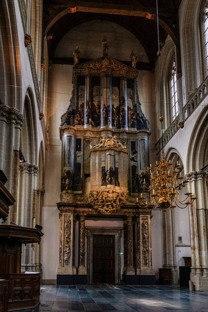 Amsterdam, the Netherlands - June 18, 2022:  Interior view of The New Church - Fotó, kép