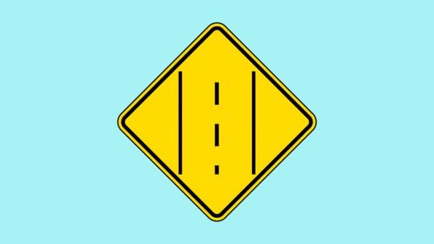 This is an animated yellow sign saying: Narrow Bridge Ahead. Add life and appeal to your visual creative work today!  Art Allure Animations: "Where Art Allures In Motion" - Felvétel, videó