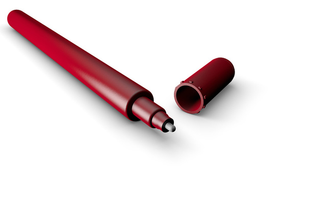 Penna rossa aperta
 - Foto, immagini