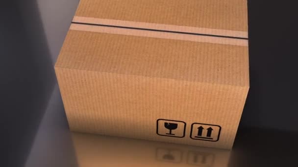 3D картонная коробка Сделано в США - Кадры, видео
