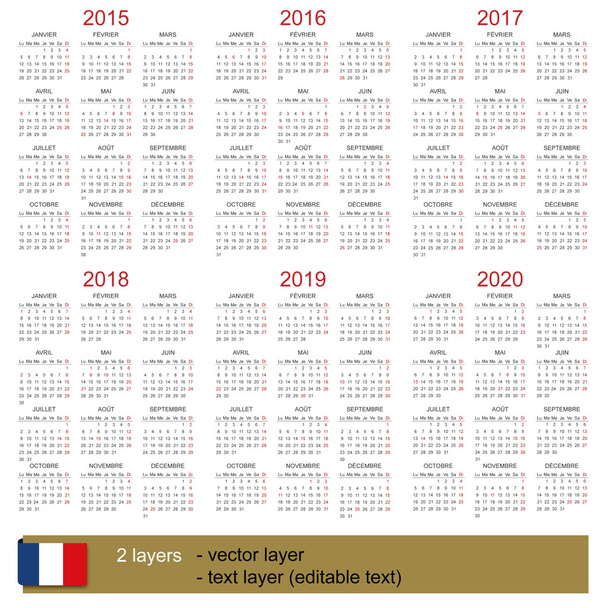 Календарь 2015-2020
 - Вектор,изображение