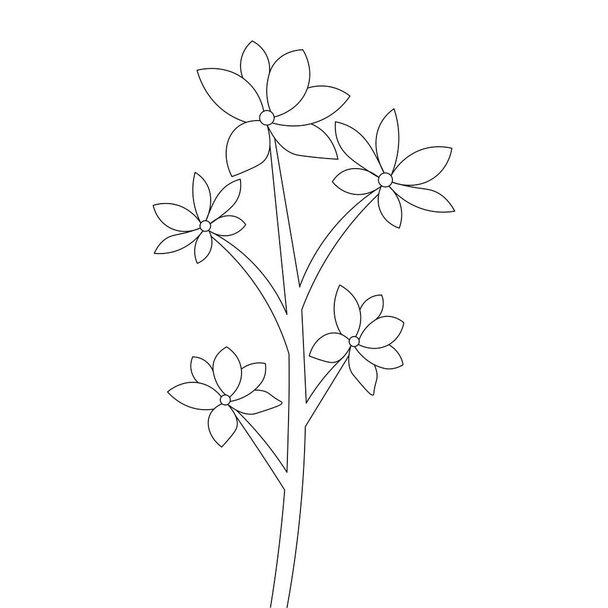 stem drawing flower coloring page illustration object of graphic element - Vektör, Görsel
