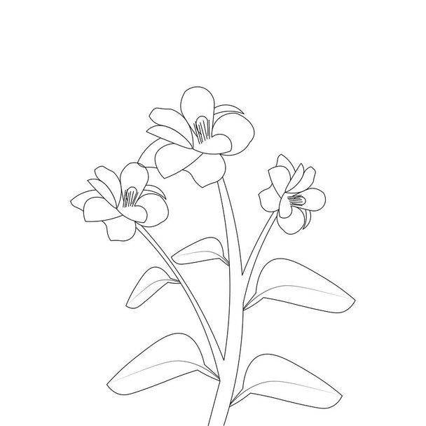 abstract blooming flourish petal hand drawing flower sketch vector design - Vektör, Görsel
