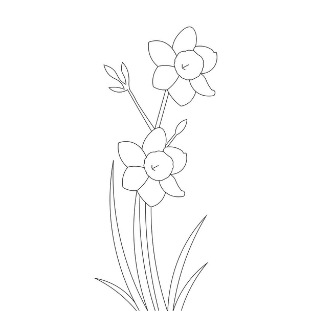 vector kunstwerk van botanische kruid bloem schets kleurplaat - Vector, afbeelding