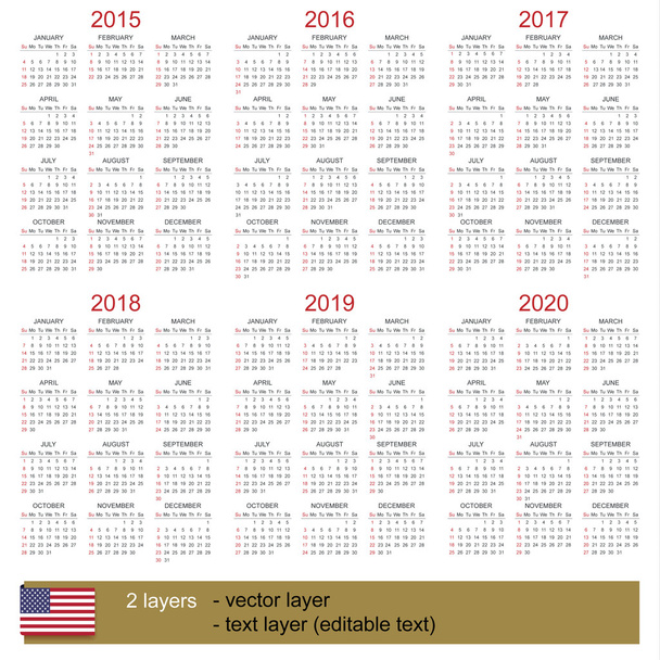 Календар 2015-2020
 - Вектор, зображення