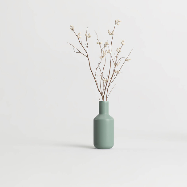 3d иллюстрация декоративной вазы внутри изолированы на белом фоне - Фото, изображение