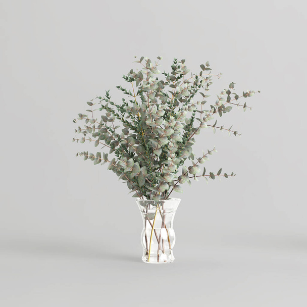3d illustration of decorative vase inside isolated on white background - Photo, Image