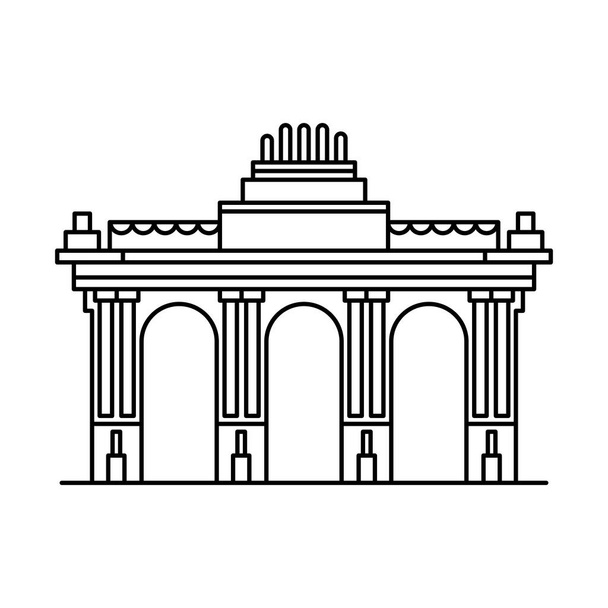 Brandenburg Gate famous landmark icon - Διάνυσμα, εικόνα