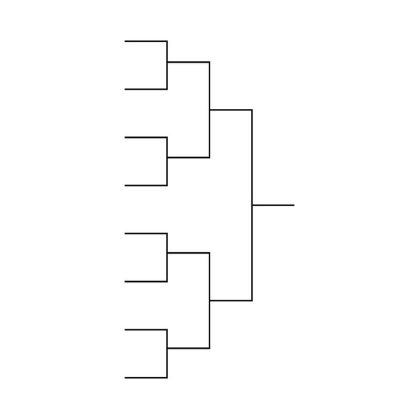 Bracket sport tournament, blank elimination event sign, playoff match vector illustration . - Vector, Image
