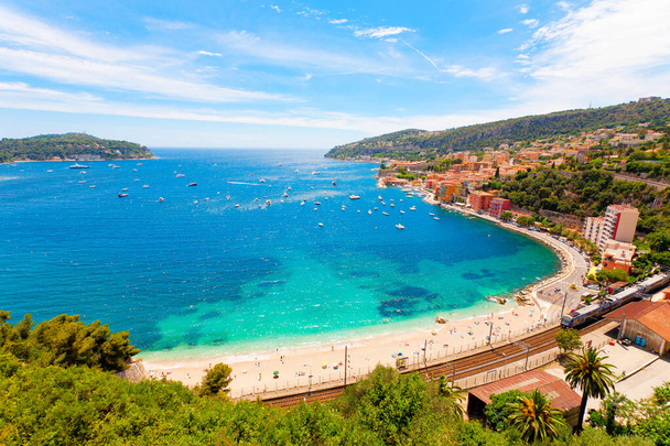Panoramic view of Villefranche-sur-mer, french riviera, France - 写真・画像