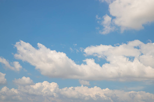 Beautiful Blue Sky With White Cloud Natural background view - Photo, image