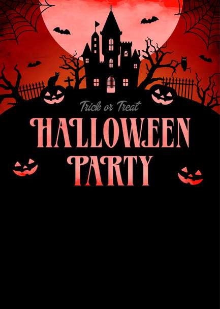 Halloween party template vector illustration ( with text space ) - Wektor, obraz