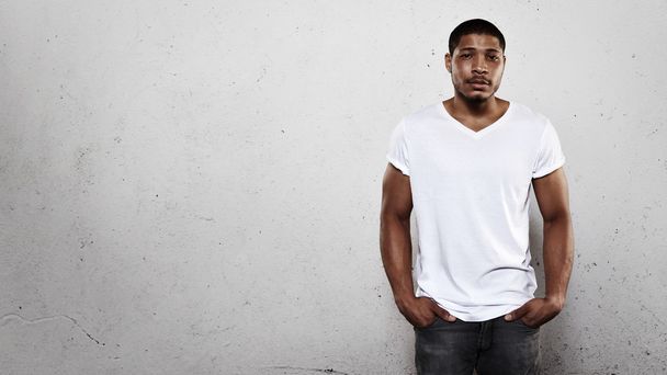 Young man in white t-shirt - Foto, Imagem